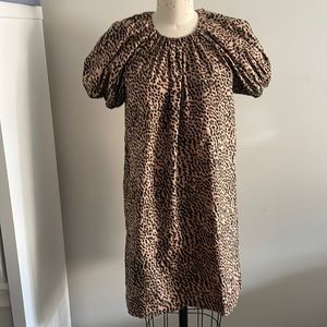 Ulla Johnson Leopard Puff Sleeve Mini Dress